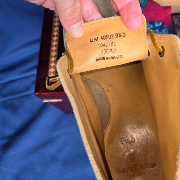 Ralph Lauren Polo Talan Chukka Boots 9.5D Brown Suede Leather Casual Men Shoes - Picture 4 of 4